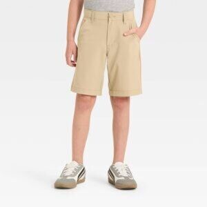 NWT Cat & Jack Kids Khaki Quick Dry Shorts. Adjustable waist, easy snap closure.